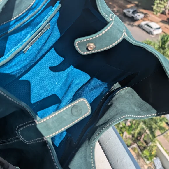 Ann Taylor vtg Y2k Hamilton soho green suede Large hobo bag - Picture 11 of 14